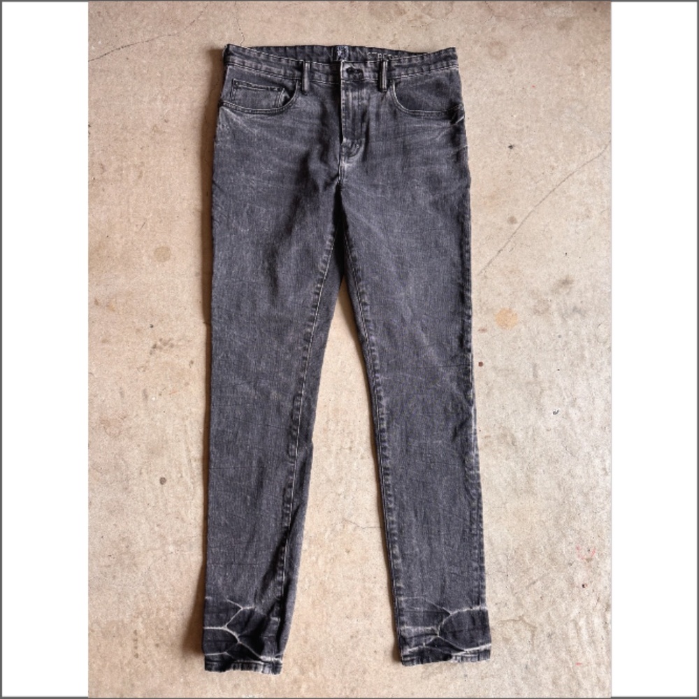 PRPS Jeans Mens 34x34 Black Windsor Tapered Skinny Fit Distressed Stretch Denim